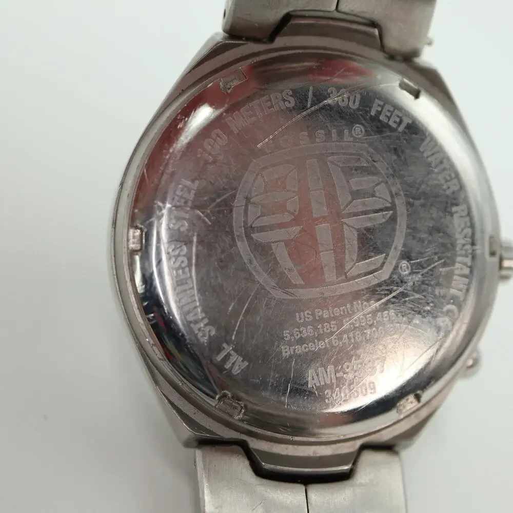 Fossil Men's Big Tic Watch 40mm Blue Kaleido LCD Changing AM-3537 w New Battery